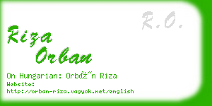 riza orban business card